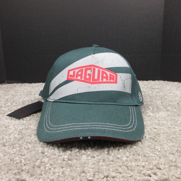 Jaguar Hat Cap Mens Strap Back Cars Racing Driving Mechanic Green Gray Red NEW